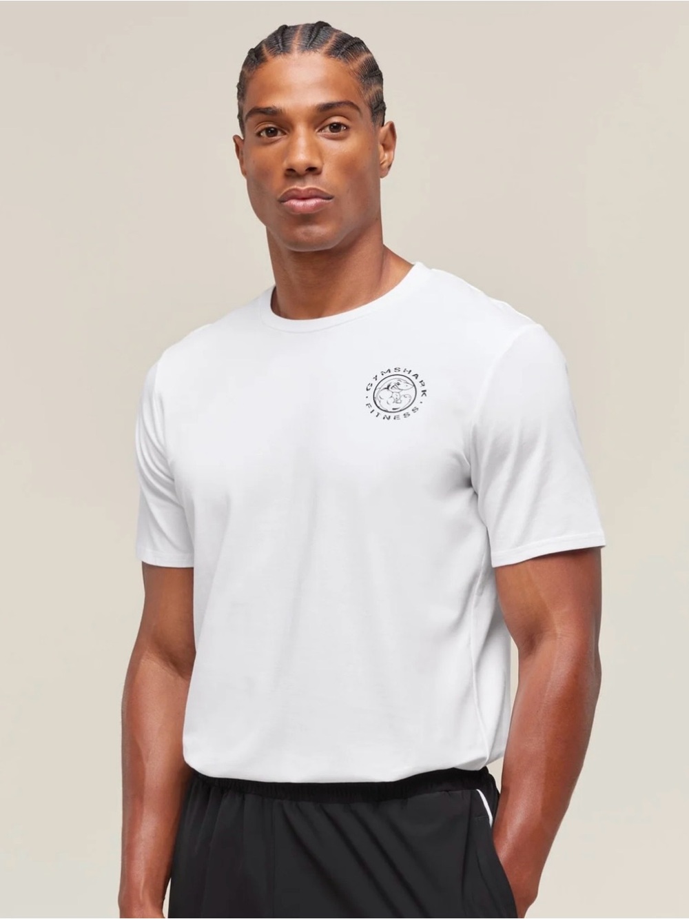 Gymshark White Short Sleeve Crewneck Tee with Chest Logo